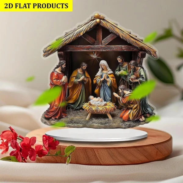 Statue de noël, œuvre d'art, Figurine de naissance de jésus pour chambre à coucher, bibliothèque, bureau – Image 4
