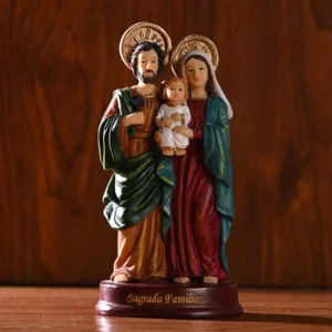 Statue de la Sainte Famille, scène de la Nativité, décoration d'intérieur, Christ Jésus Marie Joseph, figurine catholique, ornement de Noël, cadeau de Noël