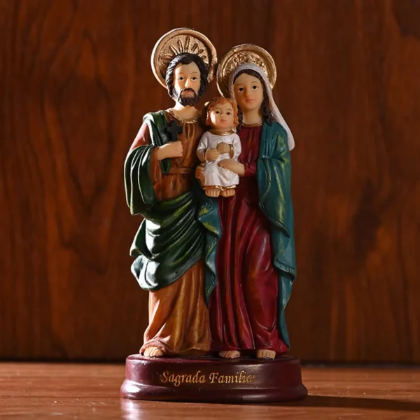 Statue de la Sainte Famille, scène de la Nativité, décoration d'intérieur, Christ Jésus Marie Joseph, figurine catholique, ornement de Noël, cadeau de Noël
