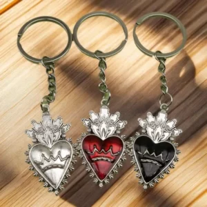 Porte-clés gothique en forme de cœur pour femmes, élégant et polyvalent, breloque pour sac, Corazon, jésus, cadeaux religieux