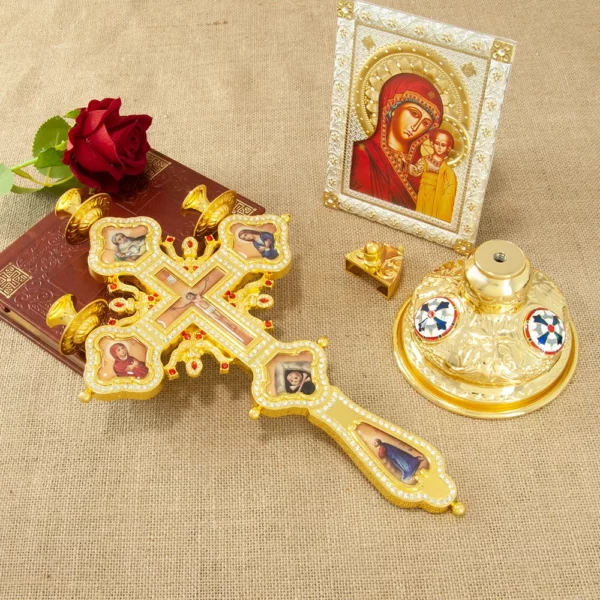 Croix de bougeoir conique en forme de croix religieuse orthodoxe, croix chrétienne de Pâques, Jésus, Nina, ufux, ci-après, porte-autel avec support – Image 3