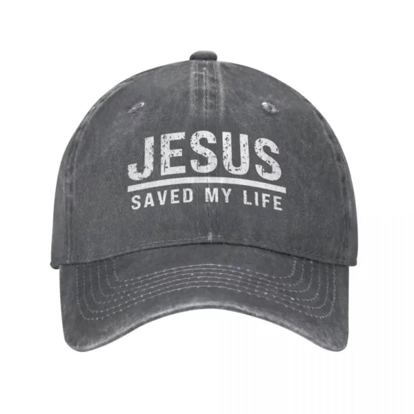 Casquette de baseball décontractée en coton délavé pour papa, chapeau à rabat, queue de cheval, chrétien, Jésus a sauvé ma vie, printemps, été, nouveau, 2023 – Image 7