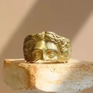 Bague ouverte demi-visage de Jésus en or vintage pour hommes et femmes, bijoux de croyance religieuse rétro, matiques en cuivre pur, cadeaux de bandes
