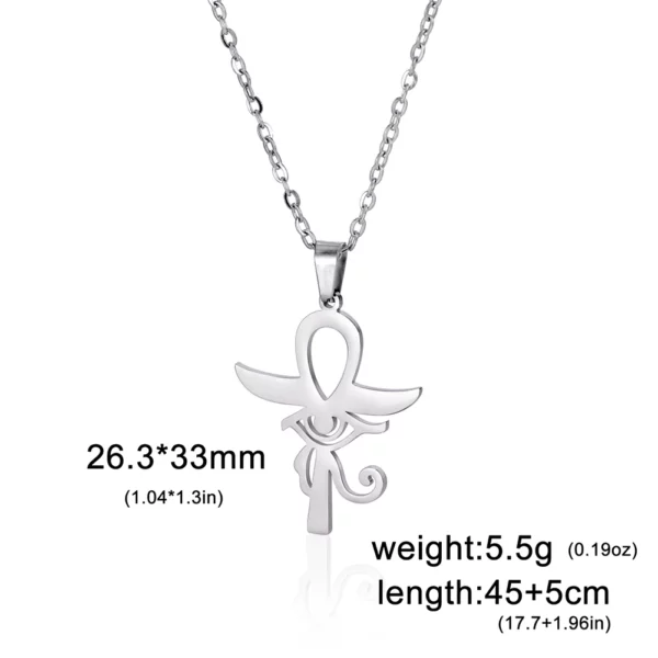 Lucktune Ankh croix amulette égyptienne collier en acier inoxydable clé de la vie symbole Crucifix pendentif collier femmes Religion bijoux – Image 12