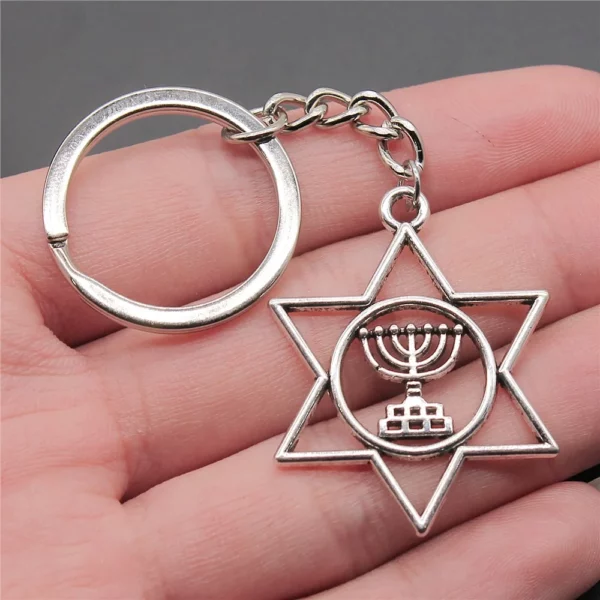Porte-clés Vintage Étoile de FC ci-après, Menorah, HanuPatrick ah, Religieux, Jupostal, sur Sac, Pantalon, Bijoux, Cadeau de ix – Image 10
