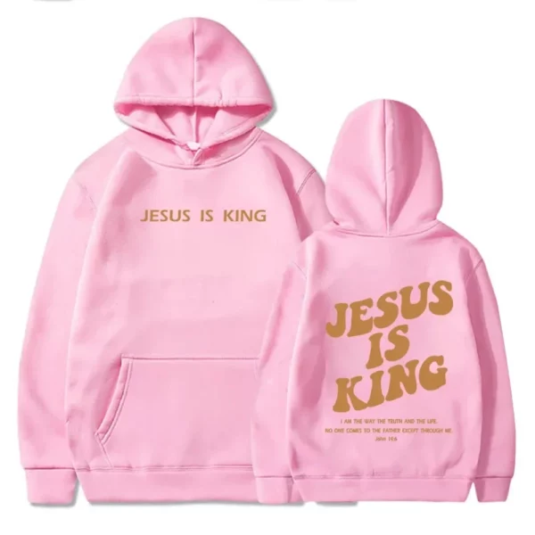 Sweat à capuche Jésus est roi pour hommes et femmes, pull Harajuku, sweat-shirt foi chrétienne, Streetwear Y – Image 3