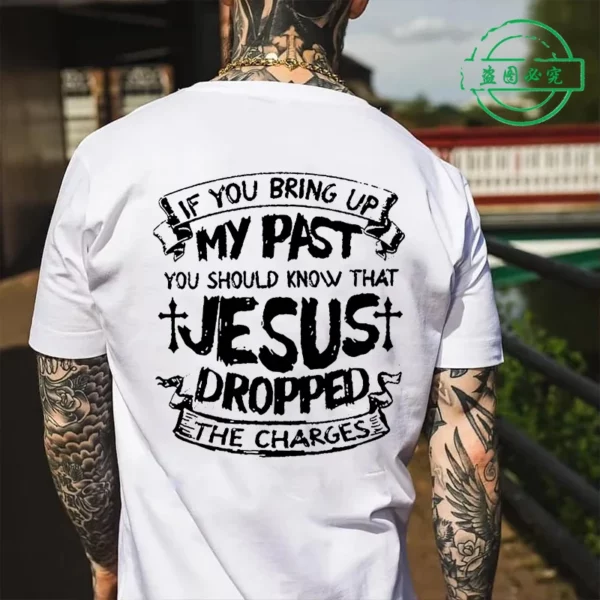 Jésus Christ dos impression pour hommes T-Shirt mode graphique hauts cadeau pour chrétien jésus Streetwear hommes surdimensionné Y2k vêtements – Image 12