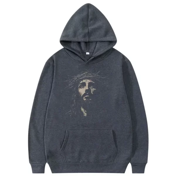 Sweat à capuche avec visage Vintage de jésus pour hommes et femmes, sweat-shirt religieux chrétien, gothique Rock, pull surdimensionné, Streetwear esthétique – Image 8