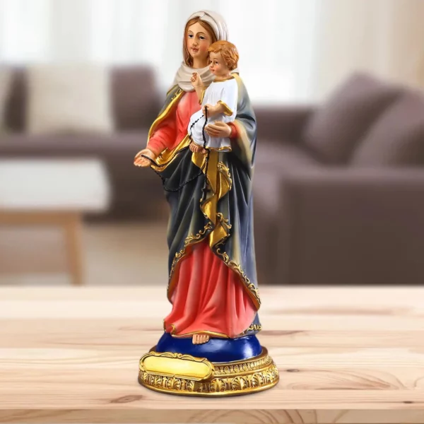 Statue de marie bébé jésus en résine, Collection catholique, Sculpture artisanale du Christ – Image 4