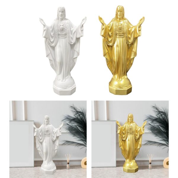 Sculpture de Statue de Jésus en Résine, Figurine Miniature à Collectionner, Ornement pour Chambre à Coucher, Salon, Décorations de Bureau – Image 11