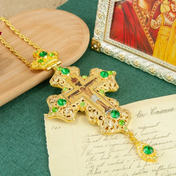 Croix orthodoxe jésus pendentif en alliage de Zinc collier prêtre seins croix baptême culte mariage funéraire jésus orthodoxe – Image 20