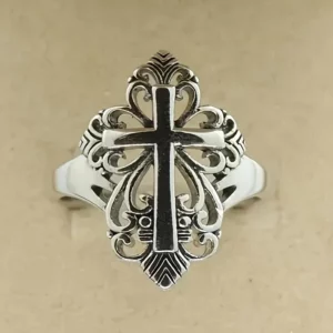 Bague Vintage en forme de croix creuse pour femmes et hommes, élégante, mode minimaliste, accessoires de jésus-Christ, bijoux de fête