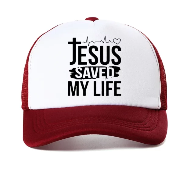 Chapeau d'opérabilité d'impression de Jésus-Christ pour hommes et femmes, casquettes arrière 6A, croix de papa, casquettes de Jésus-Christ, sauver ma vie – Image 9