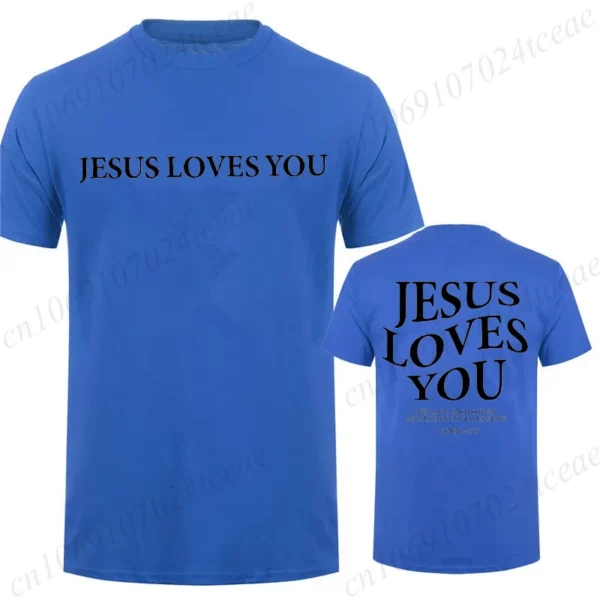 Jésus vous aime lettre imprimer hommes femmes T-Shirts été respirant doux T-Shirts rue mode à manches courtes décontracté Sport vêtements – Image 7