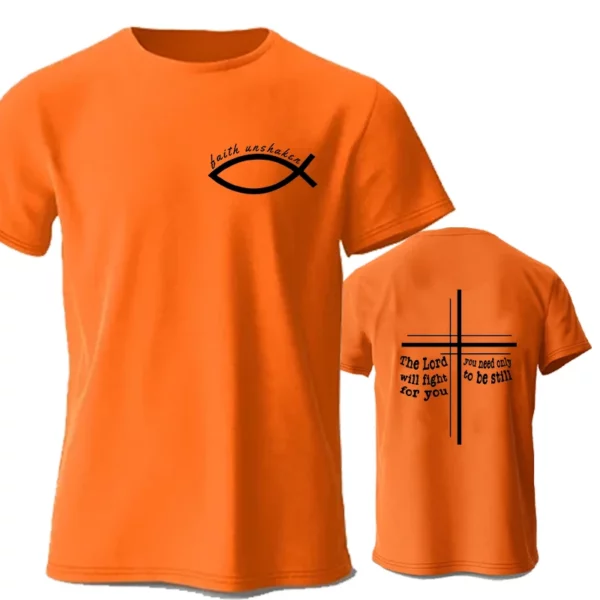 Faith Unshaken T-Shirt pour hommes, chemises à manches courtes, t-shirts graphiques de Jésus chrétien, vêtements respirants pour hommes, Y2k, Y-Harajuku Ulzzang – Image 5