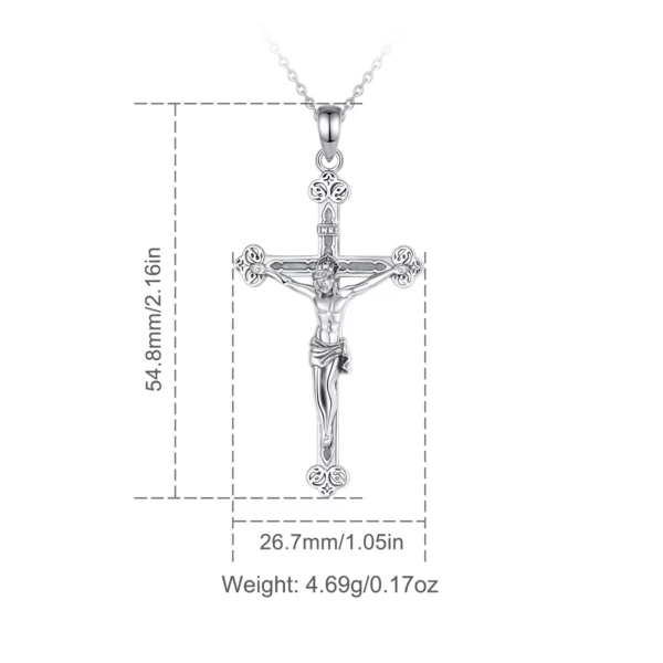 Eudora nouveau 925 en argent Sterling Crucifix croix collier jésus amulette pendentif religieux hommes femmes bijoux personnalité cadeaux – Image 2