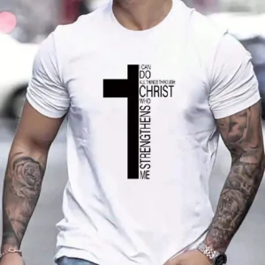 Croix Hommes Coton T-shirt De Luxe Marque De Mode Grande Taille Top Casual Manches Courtes Streetwear Classique Imprimer Nouvelle Arrivée Tee S-4XL