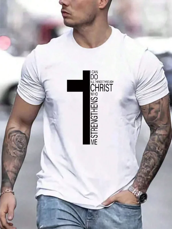 Croix Hommes Coton T-shirt De Luxe Marque De Mode Grande Taille Top Casual Manches Courtes Streetwear Classique Imprimer Nouvelle Arrivée Tee S-4XL