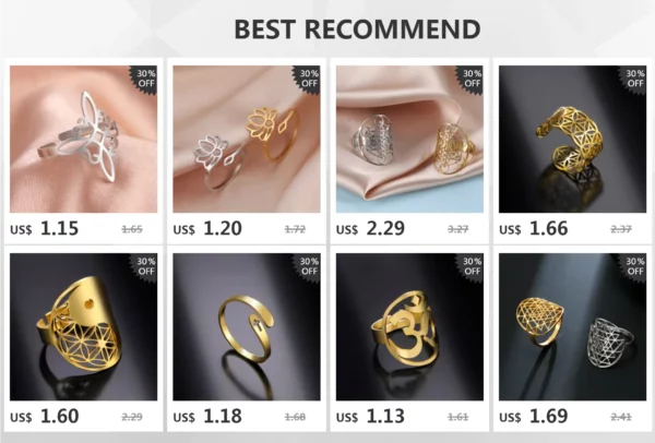 COOLTIME croix anneaux en acier inoxydable pour femmes taille réglable bague bijoux fiançailles anniversaire cadeau 2025 nouveau – Image 9
