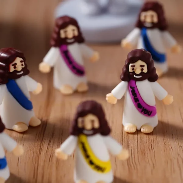 Statues de jésus miniatures en PVC, 50 pièces, figurines religieuses de table, décorations cadeaux de noël, pâques, Halloween, fête – Image 17