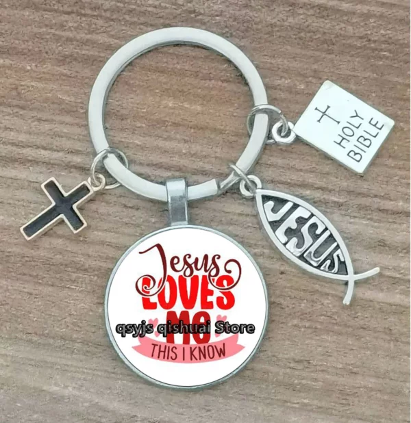 Porte-Clés Personnalisé avec Lettres de Dieu Imprimées, Ornement de la Foi de Jésus, Cadeau de Manucure – Image 29