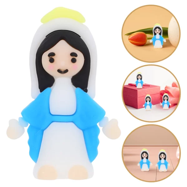 Statuette de marie, jouets pour bébé, figurines de jésus, poupées en vrac, Figurines de pâques, tableau de bord en Pvc chrétien, 10 pièces – Image 3