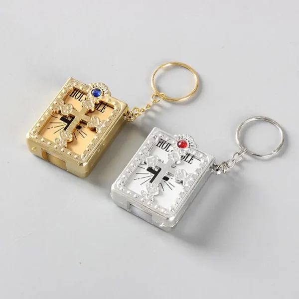 Mini porte-clés de salle de bain LY BIBLE pour femme, croix de Jésus chrétien, porte-clés musulman, breloque pour sac, prière, bénédiction de Dieu, accessoires de porte-clés, anglais – Image 14