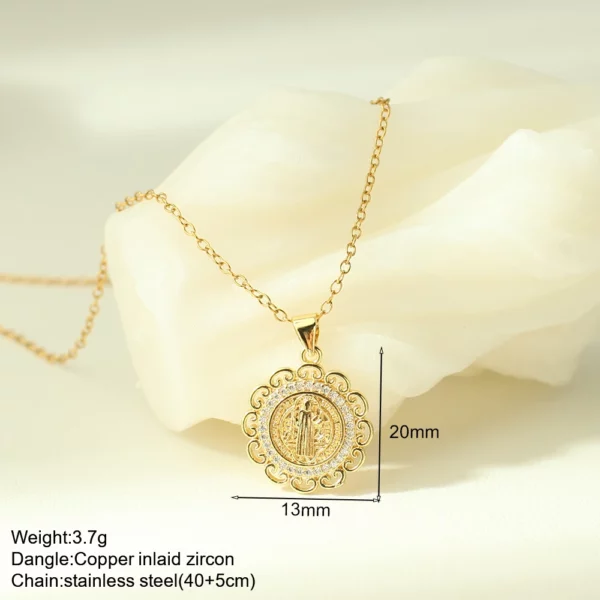 Croix Collier Pour Les Femmes Bohème Jésus Vierge Marie Choker Boho Zircon Colliers En Acier Inoxydable Longue Chaîne Nouveau Dans le cou Bijoux – Image 31