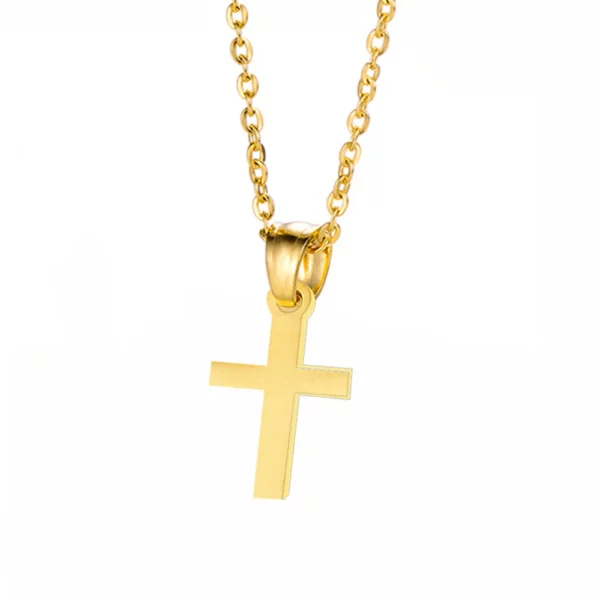 Mode petit pendentif croix de jésus femme or argent couleur foi chrétienne croix collier pour femmes bijoux religieux cadeau 2025