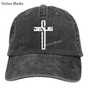 Casquette de Baseball Vintage Délavée et Ajustable pour Homme et Femme, Chapeau Drôle de Papa avec Croix de Jésus Chrétien