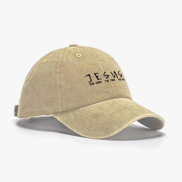DistMurcia-Casquette de Baseball Noire pour Femme, Chapeau en Maille, Imprimé JESUS, Foi Chrétienne, Rétro, Respirant – Image 2