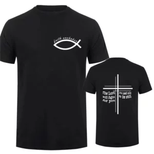 Faith Unshaken T-Shirt pour hommes, chemises à manches courtes, t-shirts graphiques de Jésus chrétien, vêtements respirants pour hommes, Y2k, Y-Harajuku Ulzzang