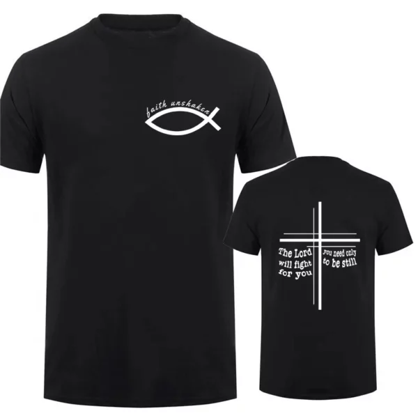 Faith Unshaken T-Shirt pour hommes, chemises à manches courtes, t-shirts graphiques de Jésus chrétien, vêtements respirants pour hommes, Y2k, Y-Harajuku Ulzzang
