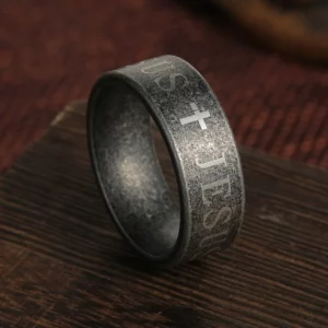 Bague en acier inoxydable pour hommes, verset de la Bible, croix de Jésus, croix chrétienne, bague religieuse, amulette vintage, bijoux pour hommes