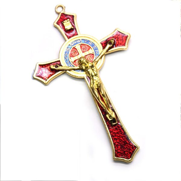 Pendentif croix de Saint benoît, 12x7cm, jésus-Christ, Religion, prière, fournitures de décoration – Image 10
