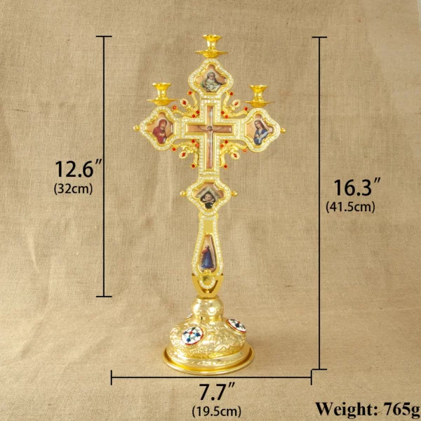 Croix de bougeoir conique en forme de croix religieuse orthodoxe, croix chrétienne de Pâques, Jésus, Nina, ufux, ci-après, porte-autel avec support – Image 2