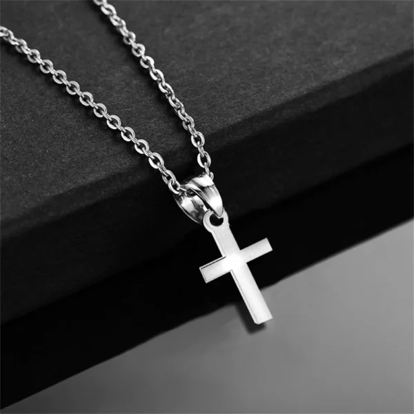 Mode petit pendentif croix de jésus femme or argent couleur foi chrétienne croix collier pour femmes bijoux religieux cadeau 2025 – Image 11