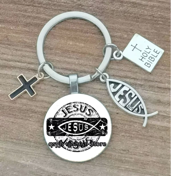 Porte-Clés Personnalisé avec Lettres de Dieu Imprimées, Ornement de la Foi de Jésus, Cadeau de Manucure – Image 4