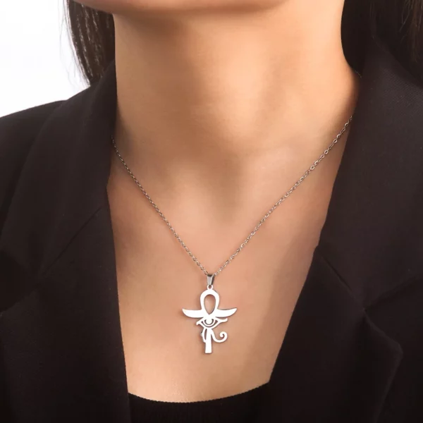 Lucktune Ankh croix amulette égyptienne collier en acier inoxydable clé de la vie symbole Crucifix pendentif collier femmes Religion bijoux – Image 33