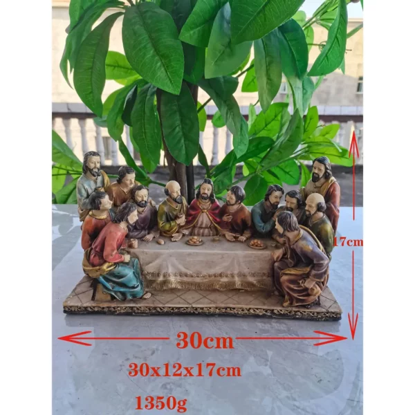 Statue Décorative en Résine de la Dernière Cène, Décoration de Chambre à Coucher, Cadeaux de Collection, Jésus et les 12 Disciples, Scène de la Cène – Image 6