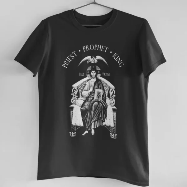 Prêtre prophète roi jésus byzantin icône catholique chrétien orthodoxe T-Shirt 100% coton col rond manches courtes décontracté hommes T-shirt