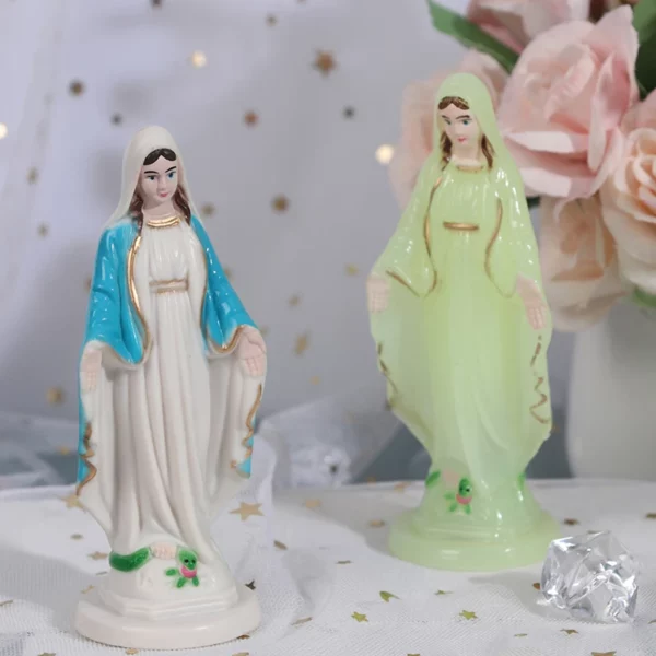 Petite statue de la Vierge de Jésus faite à la main, décoration de la maison, ornement catholique, 1 pièce – Image 13