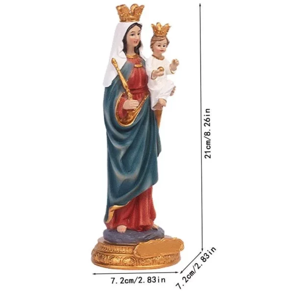 Statue de Mère Marie en Résine, Tenant Jésus, Figurine Décorative, Collection Renaissance, Cadeau Religieux pour la Maison – Image 13
