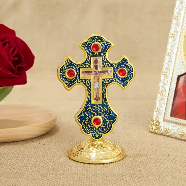 Croix de Jésus debout pour la première communion, petite croix de naissance en alliage, décoration pour l'église, cadeaux orthodoxes, décoration de prière pour la maison – Image 7
