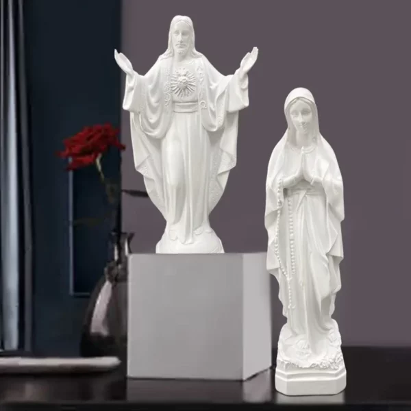 Statue de la vierge marie catholique religieux mexique notre-dame de Lourdes Statue mère dieu Figurines en résine décor de bureau béni jésus