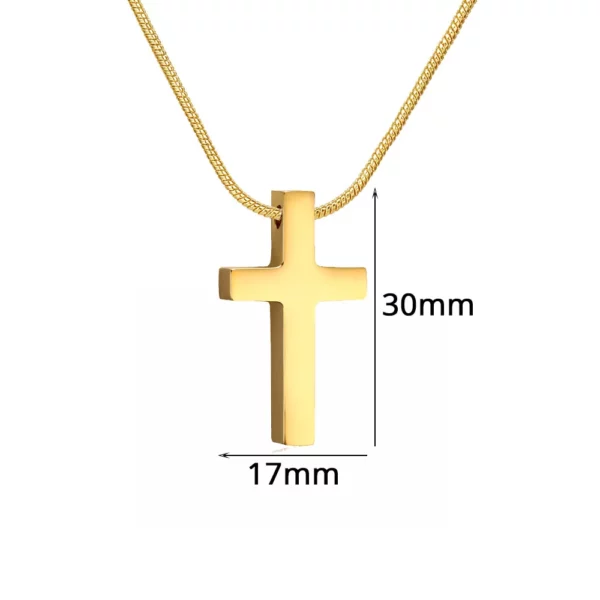 Pendentif croix de jésus pour femmes, couleur or argent, chaîne serpent en acier inoxydable, collier de foi pour femmes, bijoux religieux, cadeau – Image 3