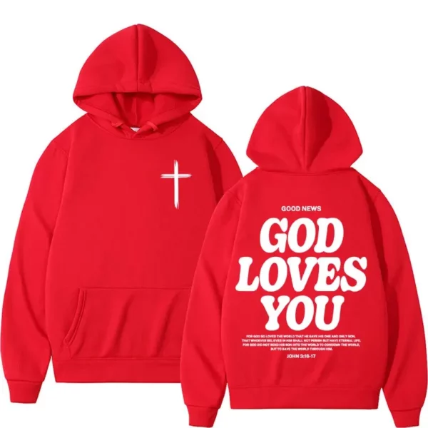 Sweat à capuche Harajuku pour hommes et femmes, esthétique, église chrétienne de jésus, verset de la Bible, dieu vous aime, Vintage, Streetwear Y2K – Image 7