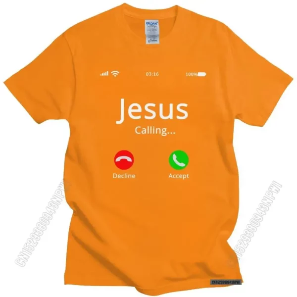 T-shirt homme 100% coton, humoristique et religieux, Jésus appelle le Christ, chrétien, Bible, cadeau – Image 20