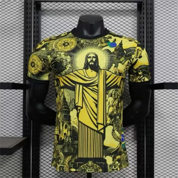 Haut d'entraînement de Football d'été, édition spéciale brésilienne, maillot de Football jésus noir gris, t-shirts imprimés en 3D pour adultes en plein air – Image 2
