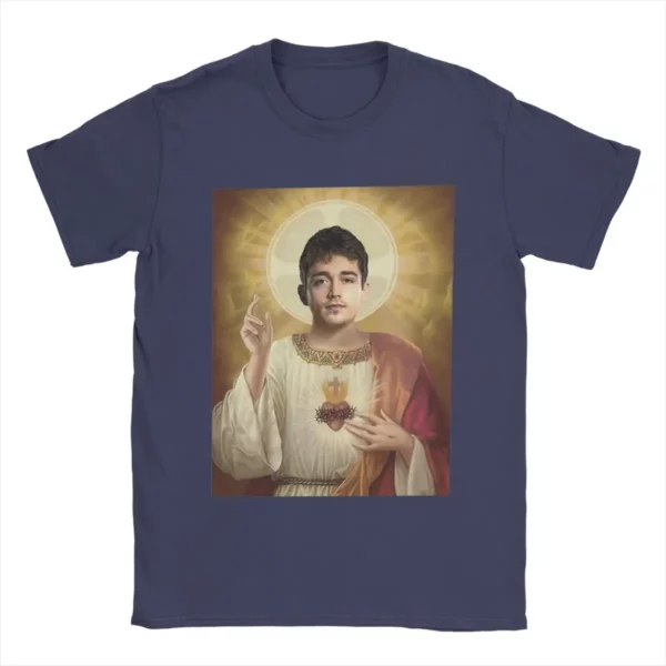 Charles Leclerc jésus t-shirts hommes 100% coton T-Shirt drôle col rond T-Shirt à manches courtes hauts cadeau d'anniversaire – Image 14